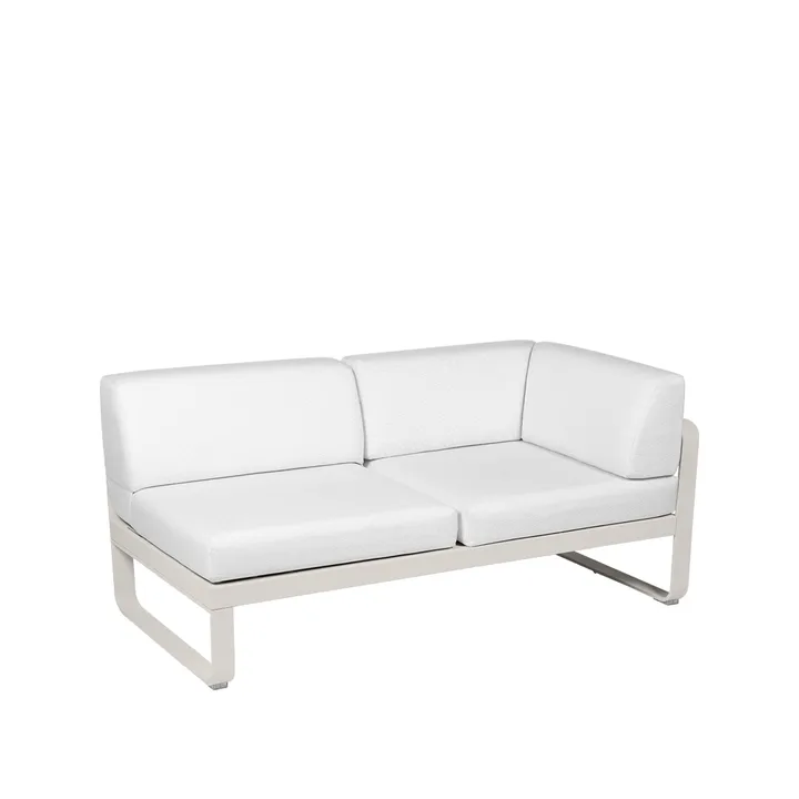 Bellevie Corner modulsofa - 2-seters Clay grey (grå), off-white pute, høyre - Fermob