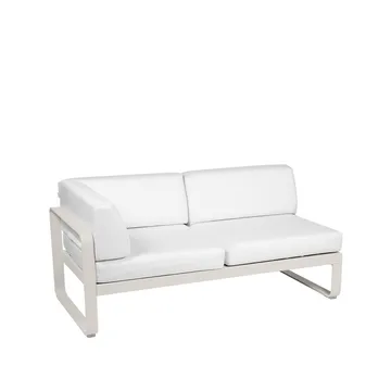 Bellevie Corner modulsofa - 2-seters Clay grey (grå), off-white pute, venstre - Fermob