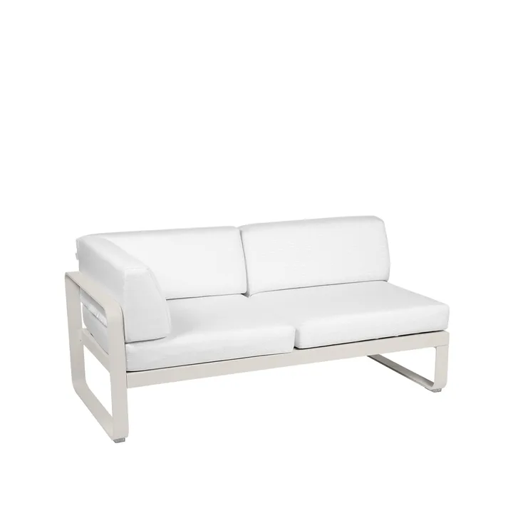 Bellevie Corner modulsofa - 2-seters Clay grey (grå), off-white pute, venstre - Fermob