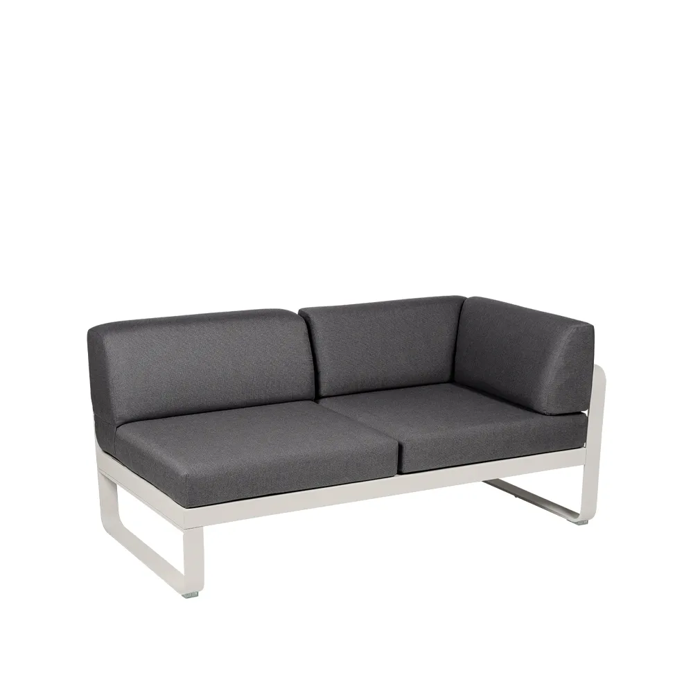 Bellevie Corner modulsofa, 2-seters Clay grey, graphite grey pute, høyre Fermob