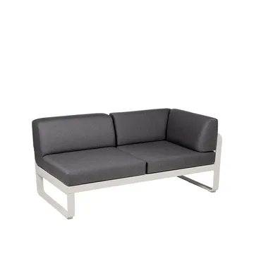 Bellevie Corner modulsofa - 2-seters Clay grey, graphite grey pute, høyre - Fermob