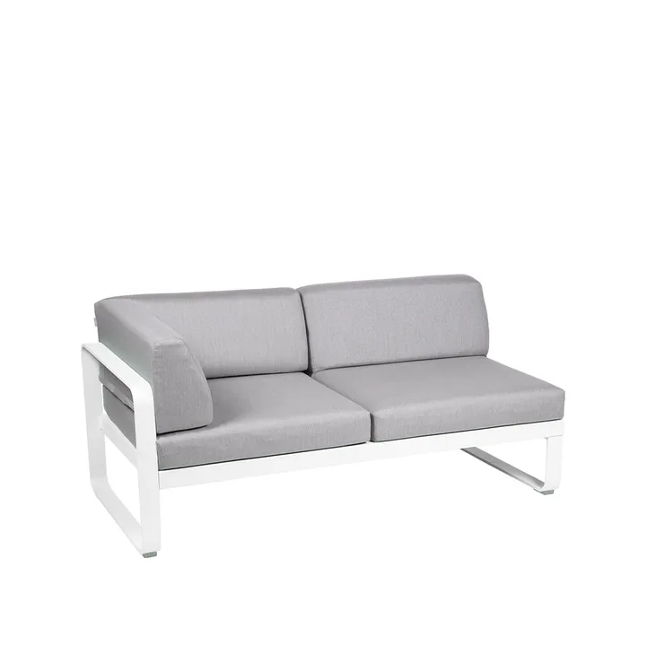 Bellevie Corner modulsofa - 2-seters cotton white-flannel grey pute-venstre - Fermob