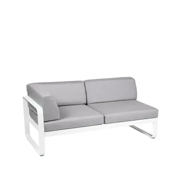 Bellevie Corner modulsofa - 2-seters Cotton white (hvit)-flannel grey pute-venstre - Fermob