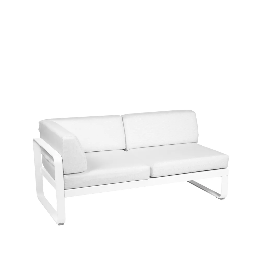Bellevie Corner modulsofa, 2-seters cotton white, off-white pute, venstre Fermob