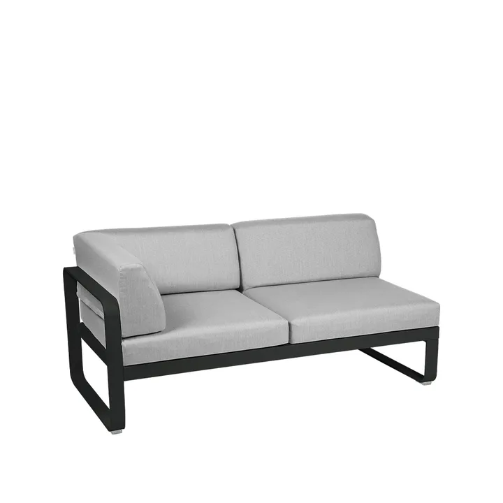 Bellevie Corner modulsofa - 2-seters liquorice, flannel grey pute, venstre - Fermob