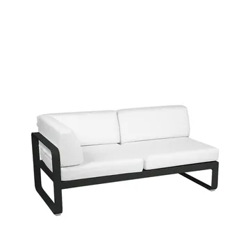 Bellevie Corner modulsofa - 2-seters Liquorice (svart), off-white pute, venstre - Fermob
