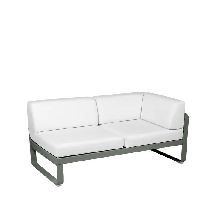Bellevie Corner modulsofa - 2-seters Rosemary (grønn), off-white pute, høyre - Fermob