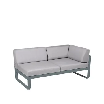 Bellevie Corner modulsofa - 2-seters storm grey, flannel grey pute, høyre - Fermob