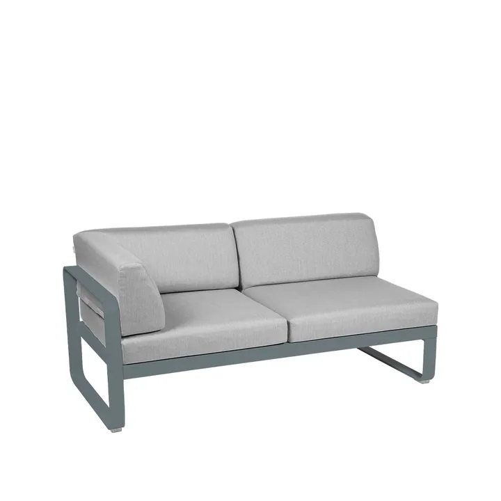Bellevie Corner modulsofa - 2-seters Storm grey (grå), flannel grey pute, venstre - Fermob