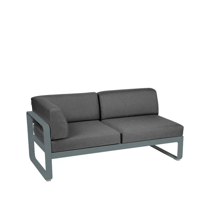 Bellevie Corner modulsofa - 2-seters Storm grey (grå)-graphite grey pute-venstre - Fermob