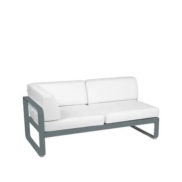Bellevie Corner modulsofa - 2-seters storm grey, off-white pute, venstre - Fermob