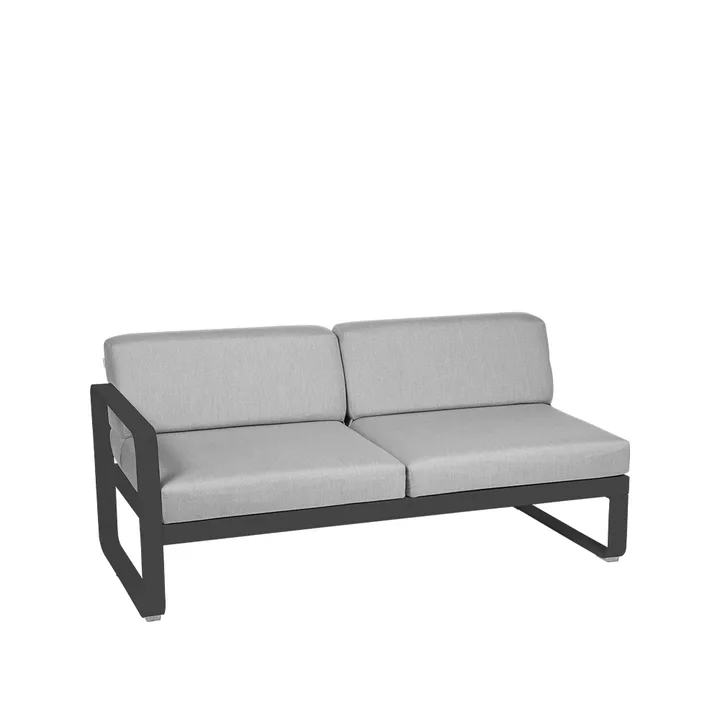 Bellevie Left modulsofa - 2-seters Anthracite (grå), flannel grey pute - Fermob