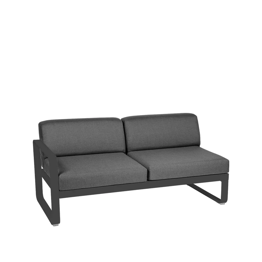 Bellevie Left modulsofa, 2-seters Anthracite (grå), graphite grey pute Fermob