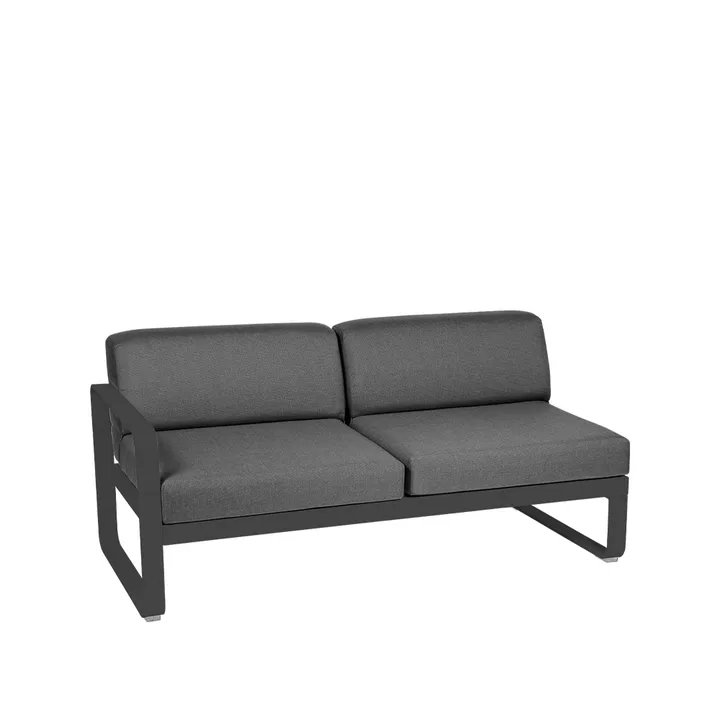 Bellevie Left modulsofa - 2-seters Anthracite (grå), graphite grey pute - Fermob