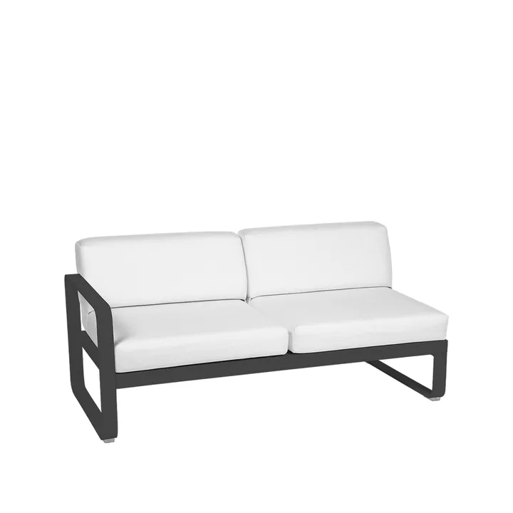 Bellevie Left modulsofa - 2-seters Anthracite (grå), off-white pute - Fermob