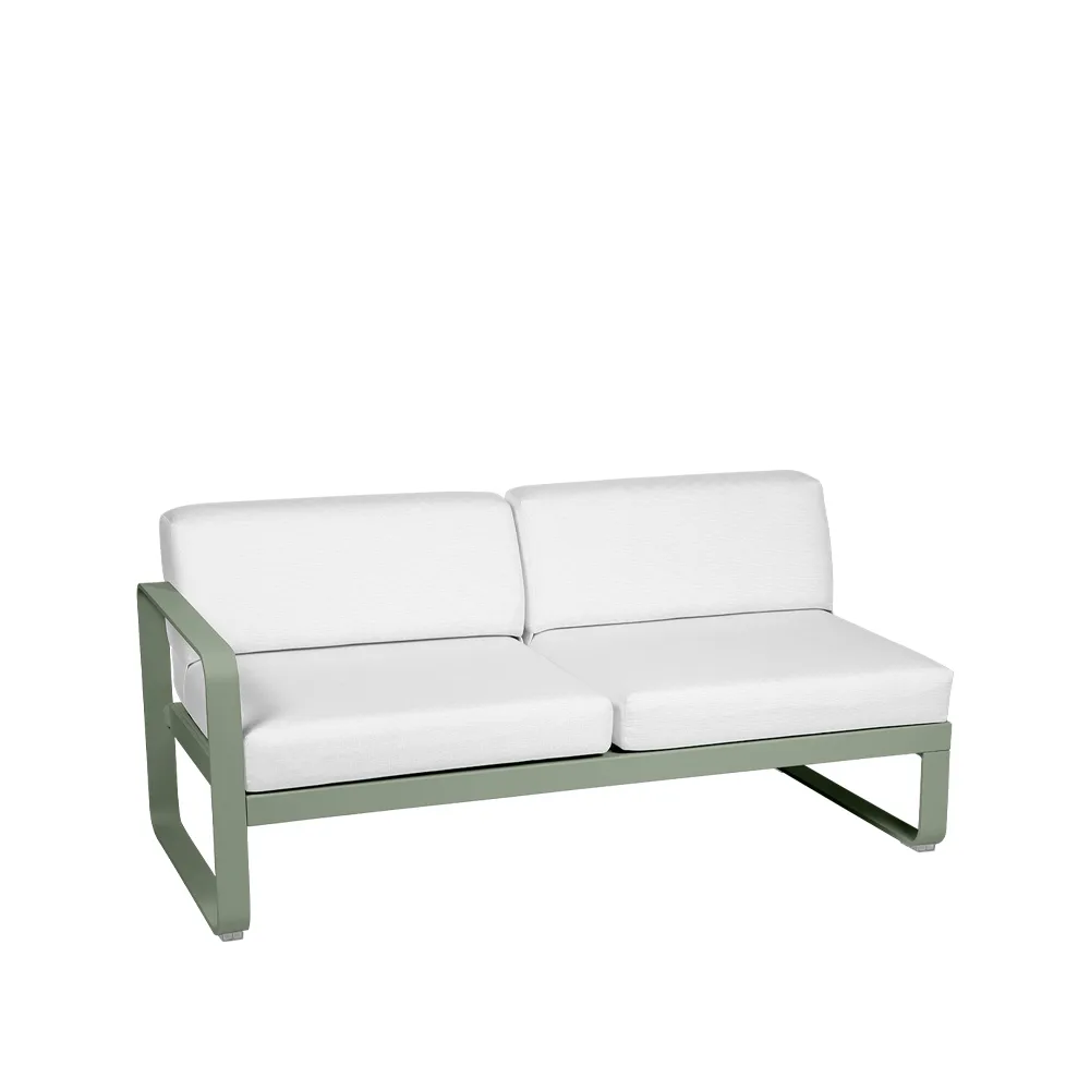 Bellevie Left modulsofa, 2-seters Cactus, off-white pute Fermob