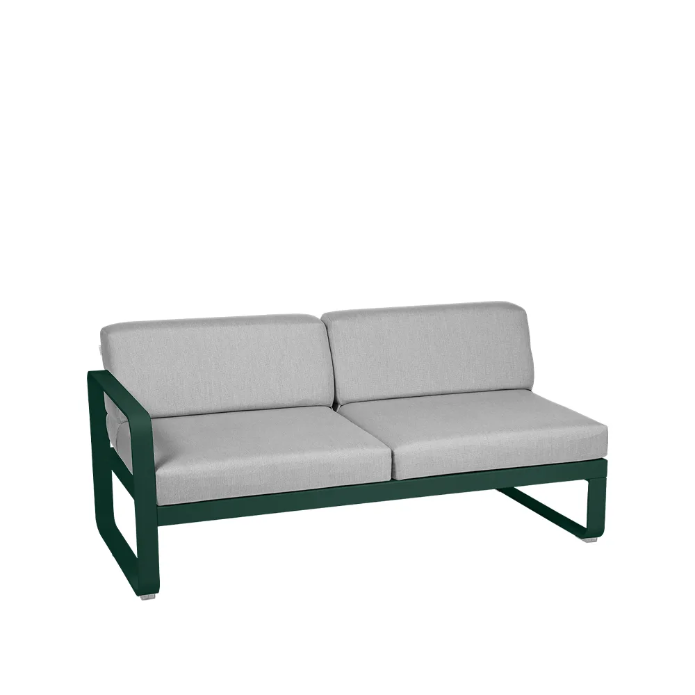 Bellevie Left modulsofa, 2-seters Cedar green (grønn), flannel grey pute Fermob