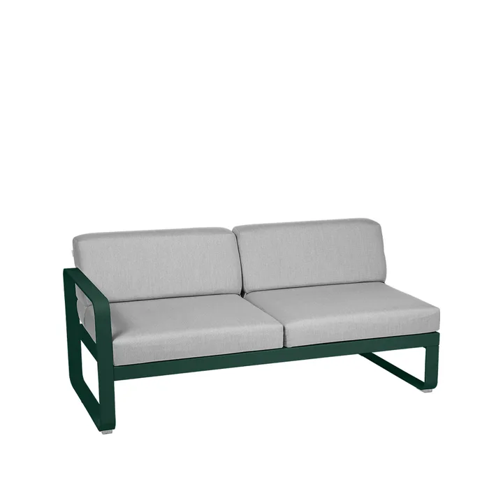 Bellevie Left modulsofa - 2-seters Cedar green (grønn), flannel grey pute - Fermob