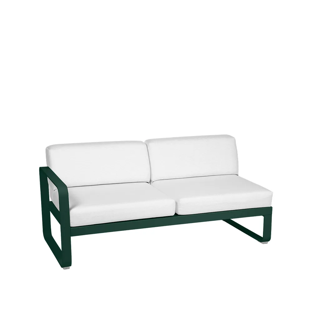 Bellevie Left modulsofa, 2-seters Cedar green, off-white pute Fermob