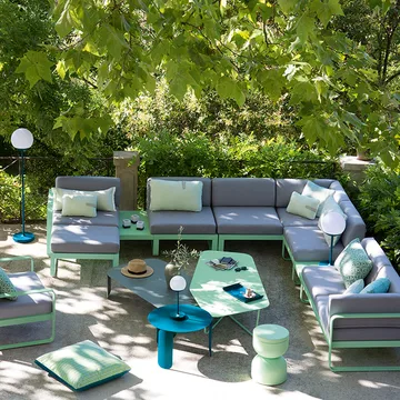 Bellevie Left modulsofa - 2-seters Clay grey, flannel grey pute - Fermob