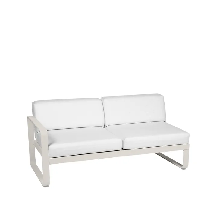 Bellevie Left modulsofa - 2-seters Clay grey (grå), off-white pute - Fermob