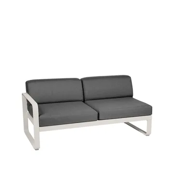 Bellevie Left modulsofa - 2-seters Clay grey, graphite grey pute - Fermob