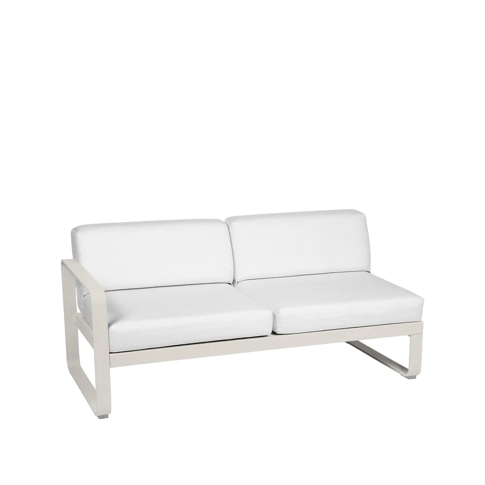 Bellevie Left modulsofa, 2-seters Clay grey, off-white pute Fermob