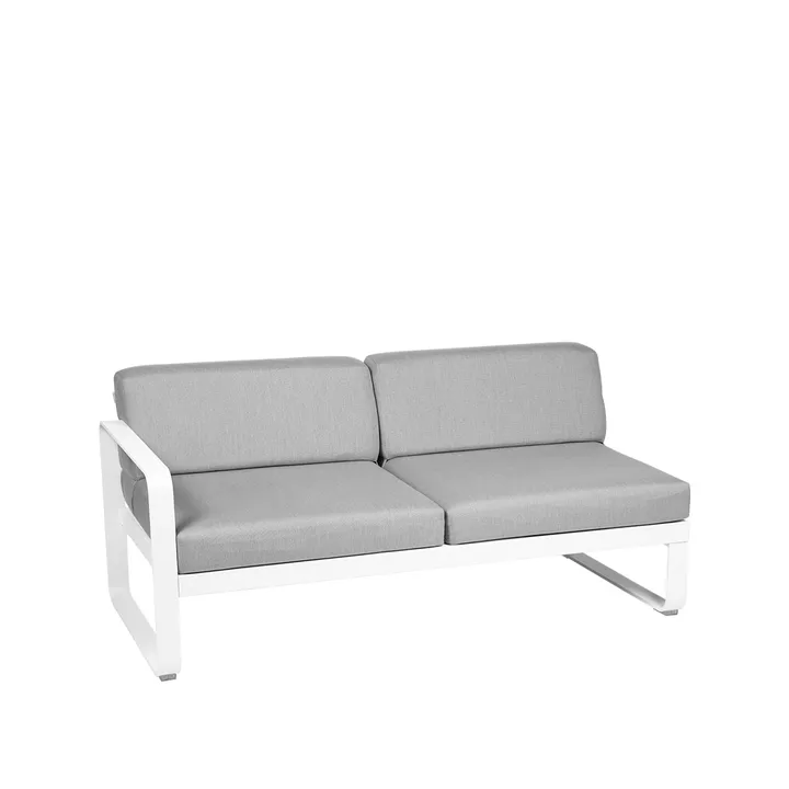 Bellevie Left modulsofa - 2-seters cotton white, flannel grey pute/dyne - Fermob