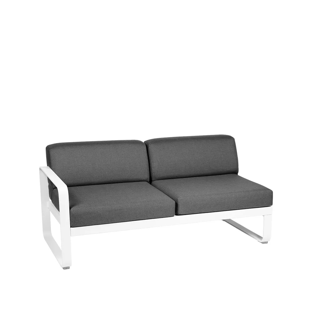 Bellevie Left modulsofa, 2-seters cotton white, graphite grey pute Fermob