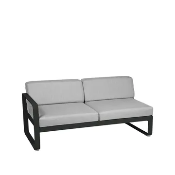 Bellevie Left modulsofa - 2-seters liquorice, flannel grey pute - Fermob