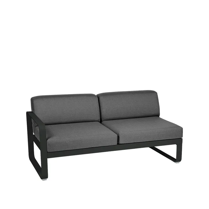 Bellevie Left modulsofa - 2-seters liquorice, graphite grey pute - Fermob