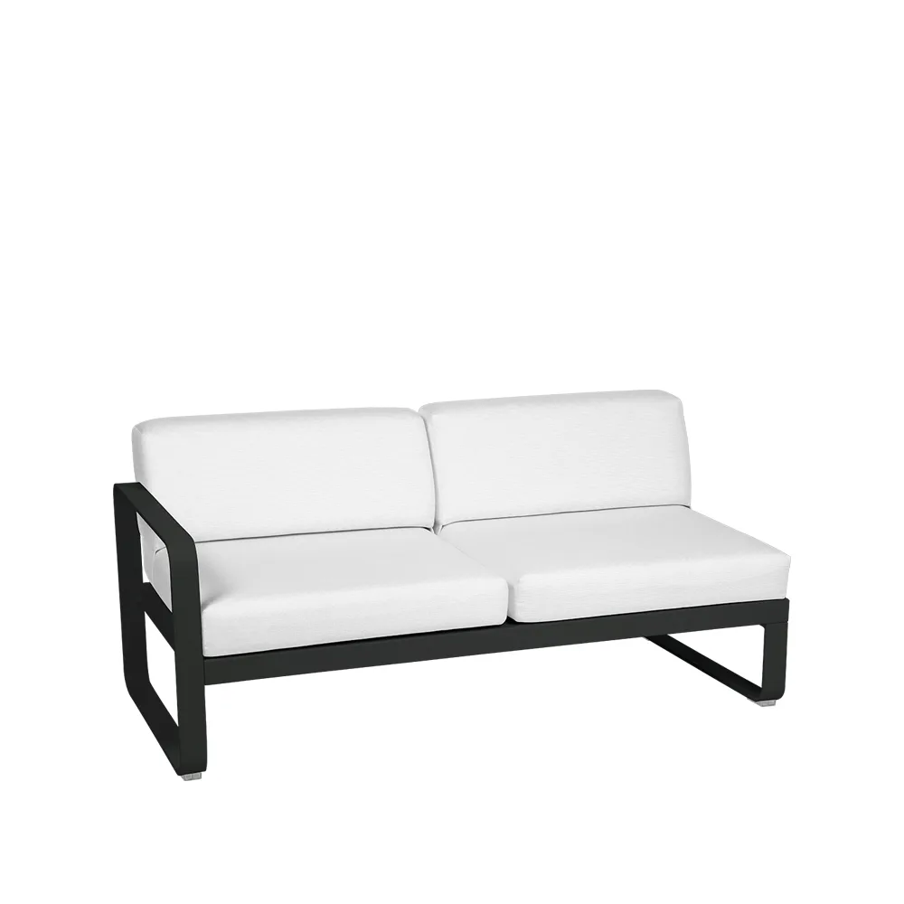 Bellevie Left modulsofa, 2-seters liquorice, off-white pute Fermob