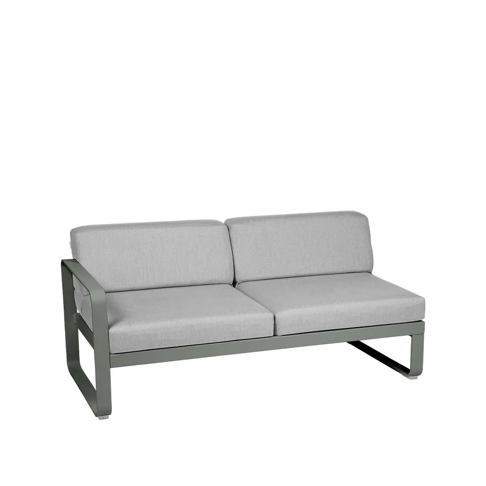 Bellevie Left modulsofa, 2-seters Rosemary, flannel grey pute Fermob