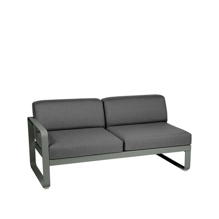 Bellevie Left modulsofa - 2-seters Rosemary, graphite grey pute - Fermob