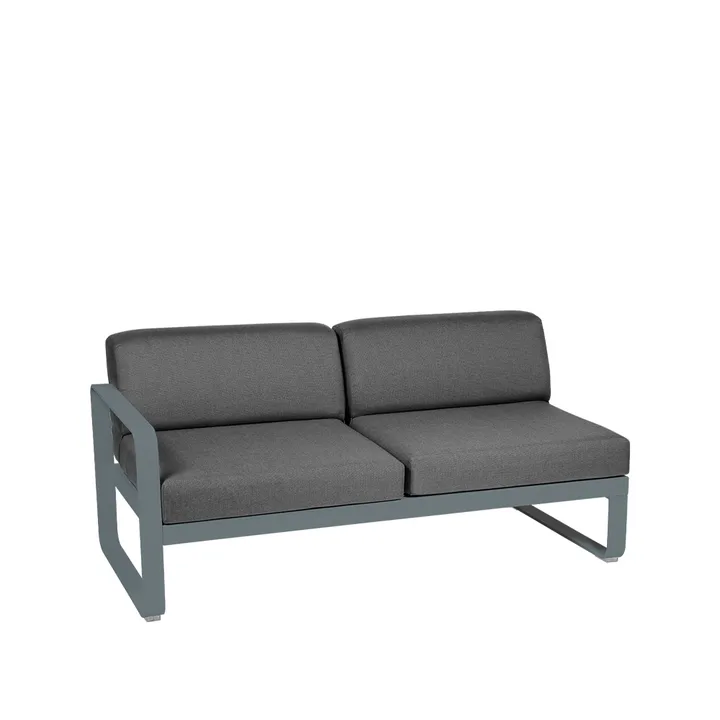 Bellevie Left modulsofa - 2-seters Storm grey, graphite grey pute - Fermob