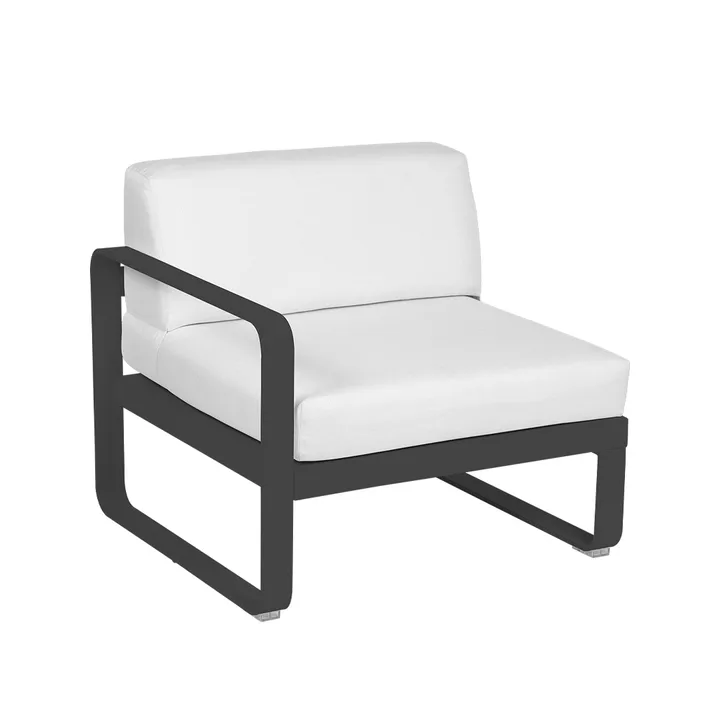 Bellevie Left modulsofa - Anthracite, off-white pute, 1-seter - Fermob