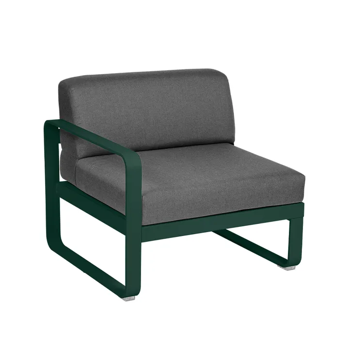 Bellevie Left modulsofa - Cedar green (grønn), graphite grey pute, 1-seter - Fermob