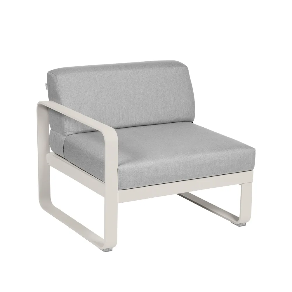 Bellevie Left modulsofa, Clay grey, flannel grey pute, 1-seter Fermob