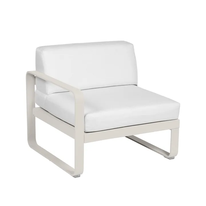 Bellevie Left modulsofa - Clay grey (grå), off-white pute, 1-seter - Fermob