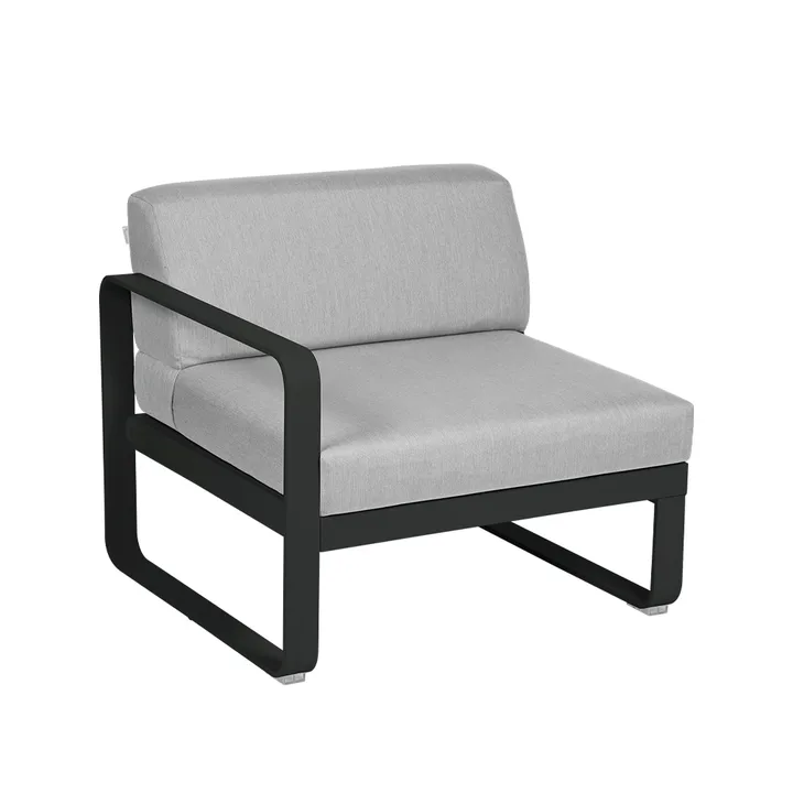 Bellevie Left modulsofa - Liquorice, flannel grey pute, 1-sete - Fermob