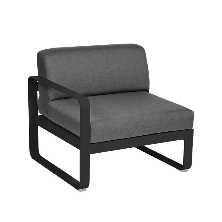 Bellevie Left modulsofa - Liquorice, graphite grey pute, 1-seter - Fermob