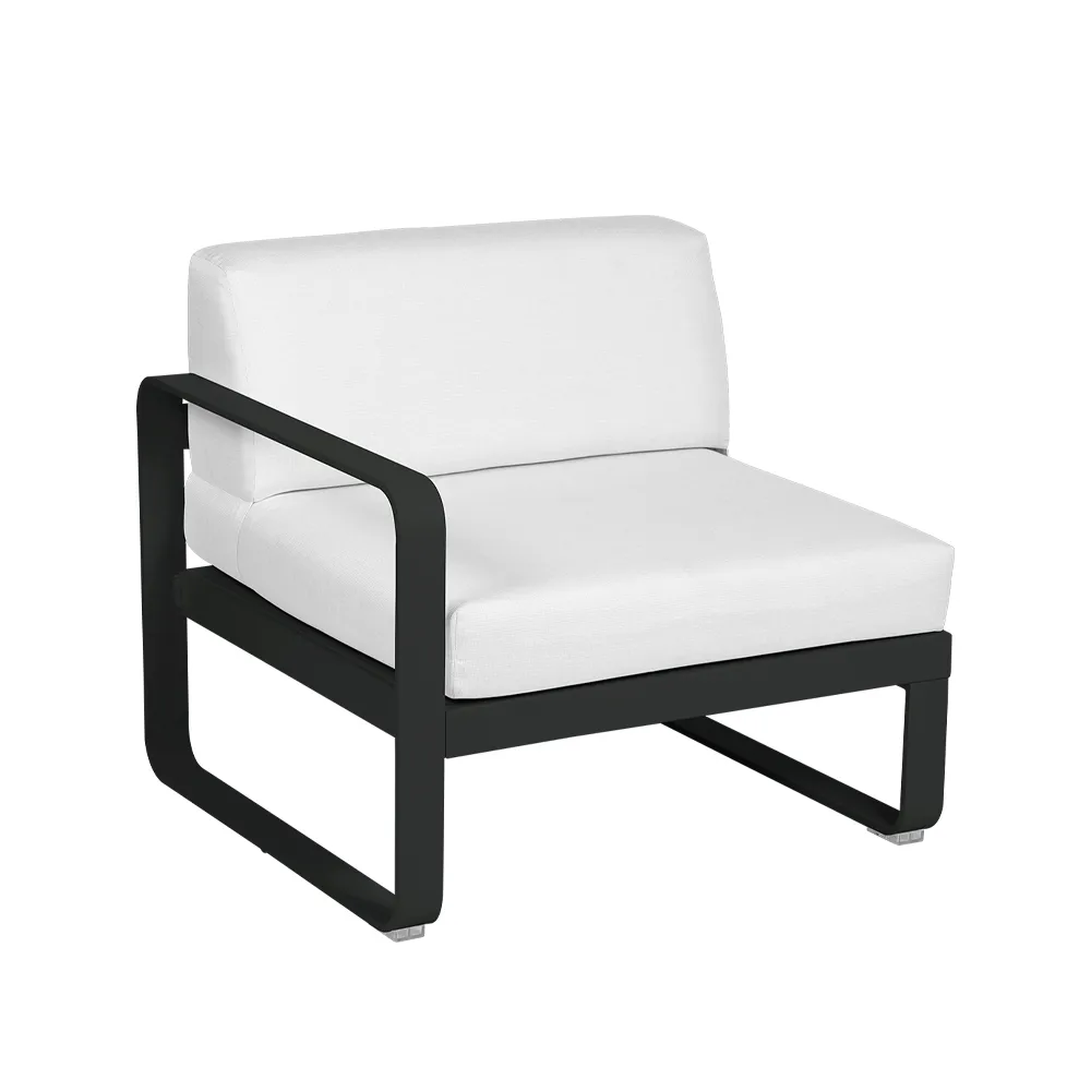 Bellevie Left modulsofa, Liquorice, off-white pute, 1-sete Fermob