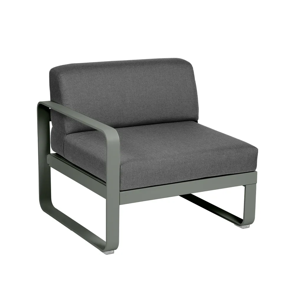 Bellevie Left modulsofa, Rosemary, graphite grey pute, 1-seter Fermob