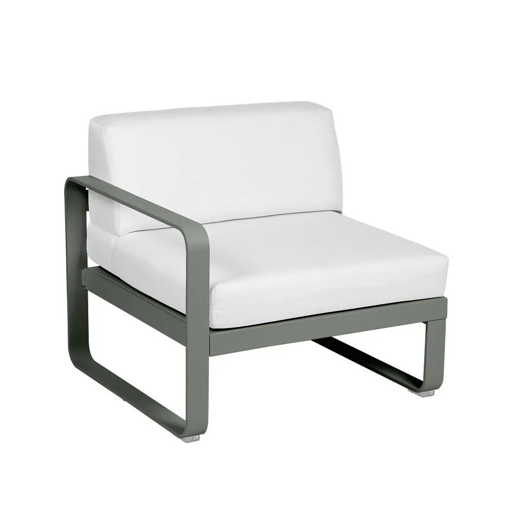 Bellevie Left modulsofa, Rosemary (grønn)-off-white pute-1-sete Fermob