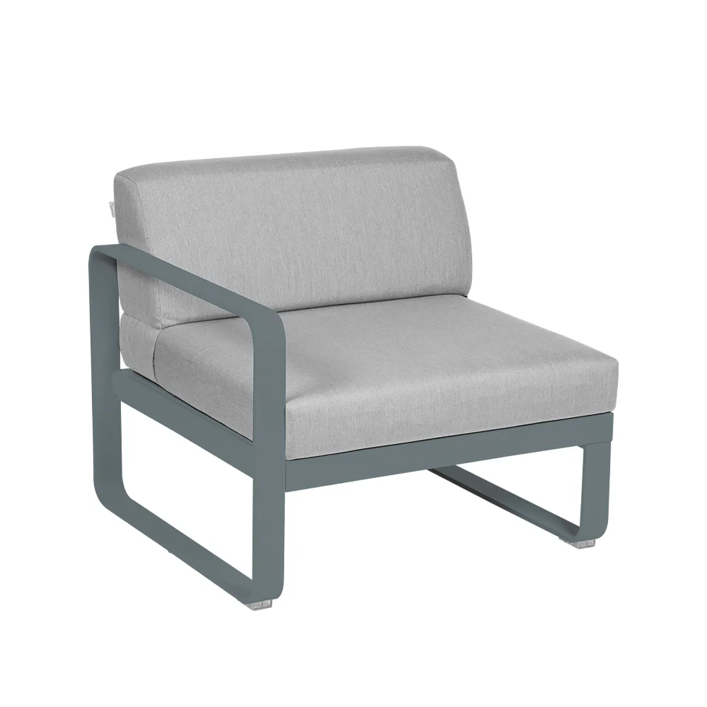 Bellevie Left modulsofa, Storm grey (grå), flannel grey pute, 1-seter Fermob