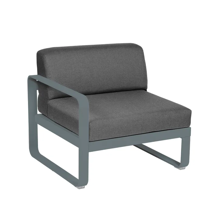 Bellevie Left modulsofa - Storm grey (grå), graphite grey pute, 1-seter - Fermob