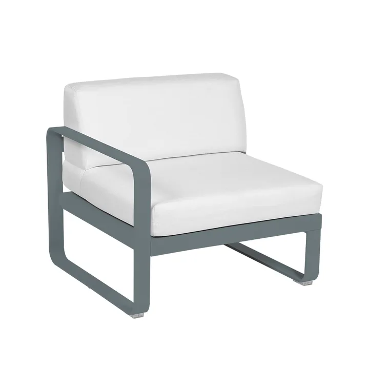 Bellevie Left modulsofa - Storm grey (grå), off-white pute, 1-seter - Fermob