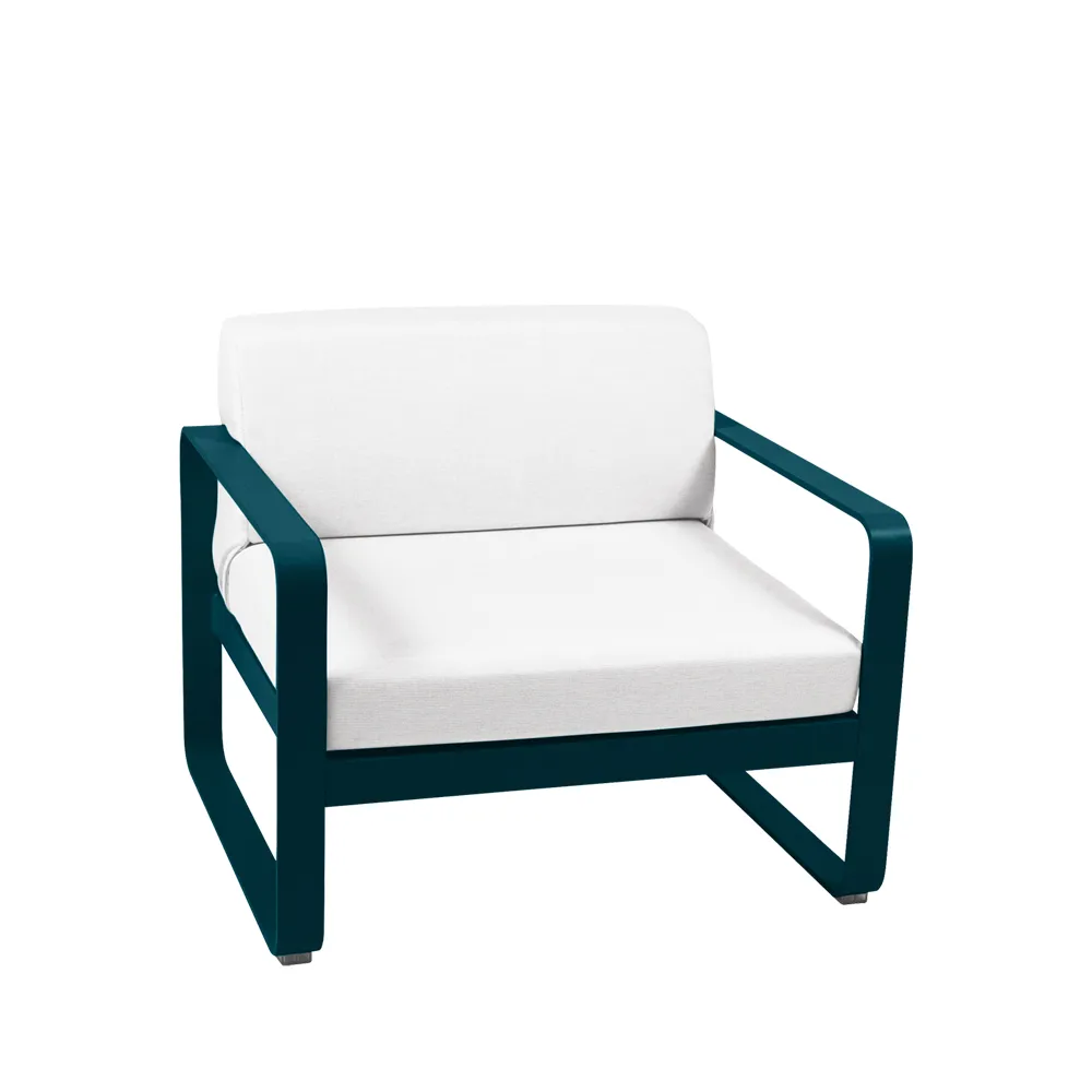 Bellevie lenestol, Acapulco blue (blå), off-white pute Fermob