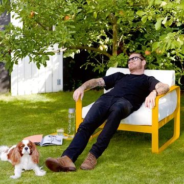 Bellevie lenestol - Chili, off-white pute - Fermob