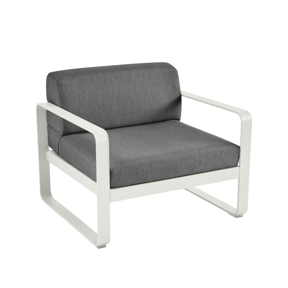 Bellevie lenestol, Clay grey (grå), graphite grey pute Fermob